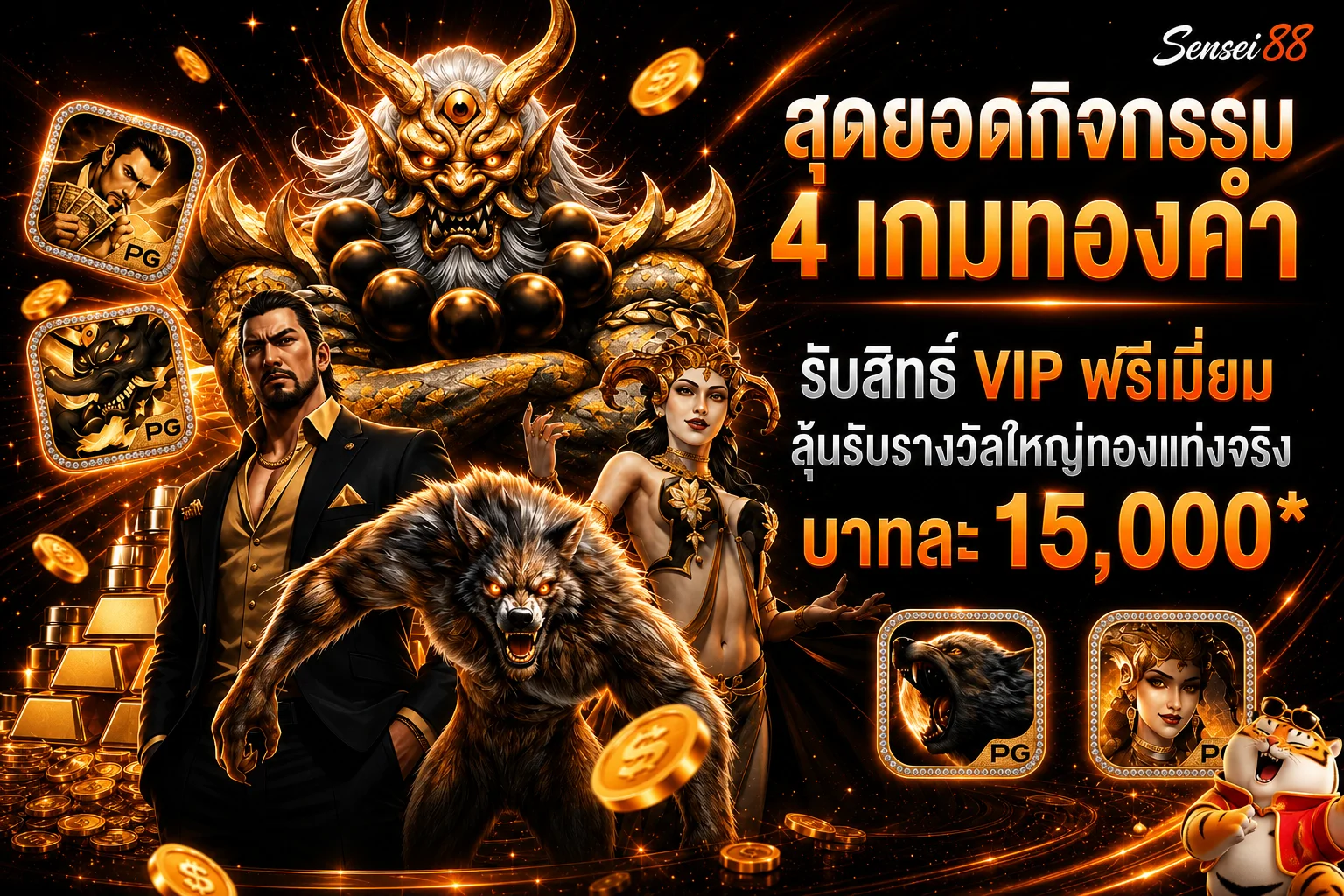 รวมเกมยอดนิยมและค่าย PG Soft บน Sensei88